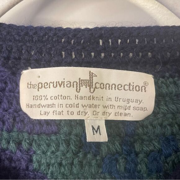 Peruvian Connection vintage cardigan button sweater RARE - Picture 5 of 9